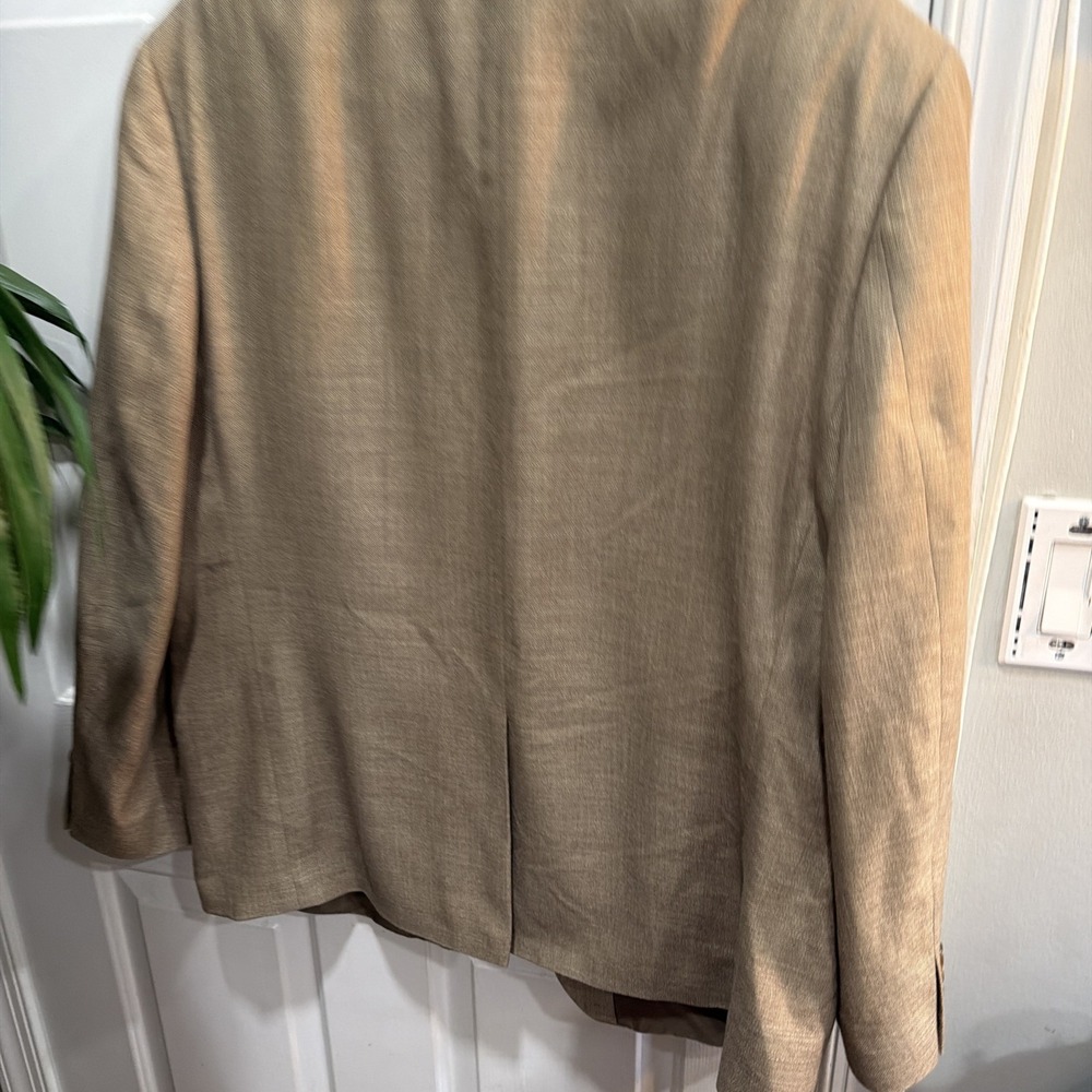 Lauren Ralph Lauren Blazer Vintage 46 R Carmel Polyester Suit Jacket Sport Coat - Picture 10 of 14